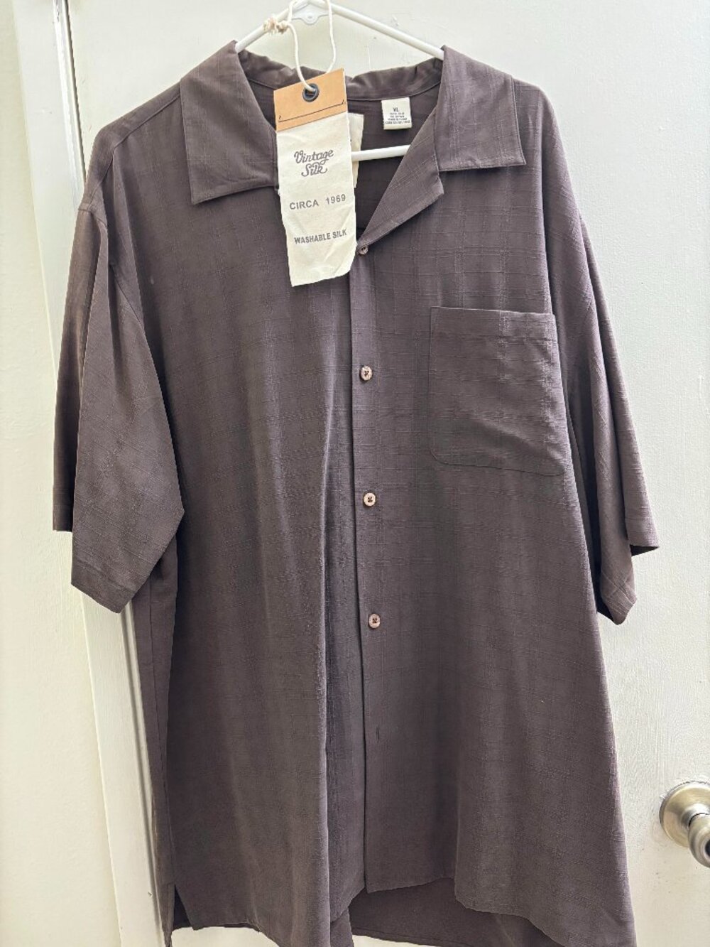Vintage Silk Circa 1969 Sz XL  Brown- NEW